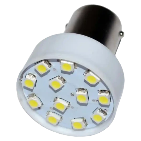 Lampada 12V Com 12 Leds Branca-Luz De Freio - Ré - Lanternas